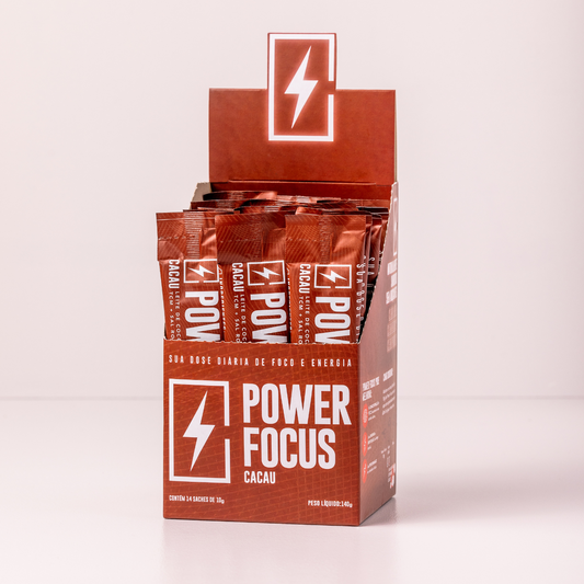 Power Focus Cacau Display com 14 sachês individuais 140g