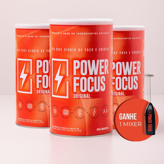 Kit Economic Original:  3 Latas de Power Focus Original 380g + Mini Mixer